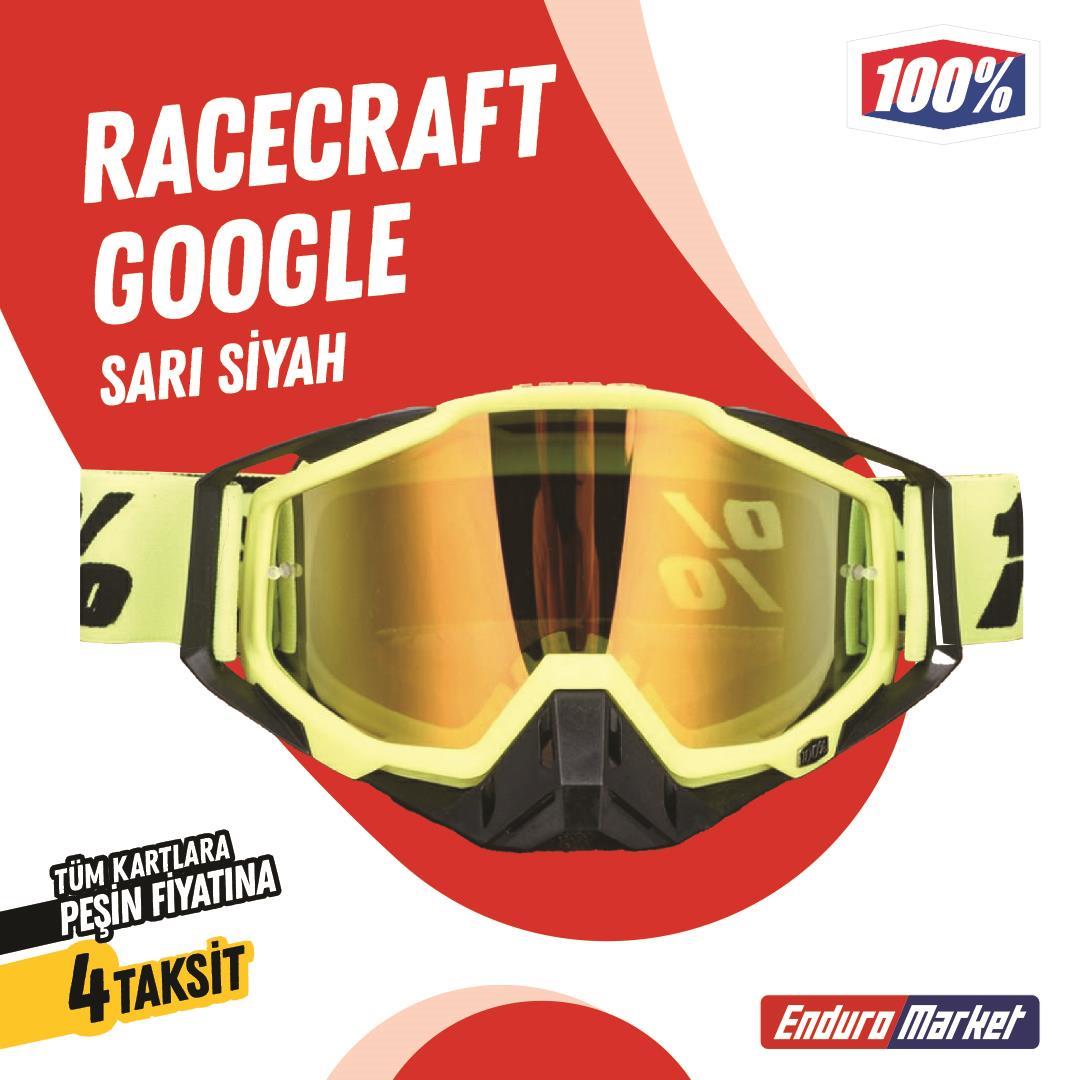 %100 RACECRAFT REPLİKA SARI SİYAH GOGGLE