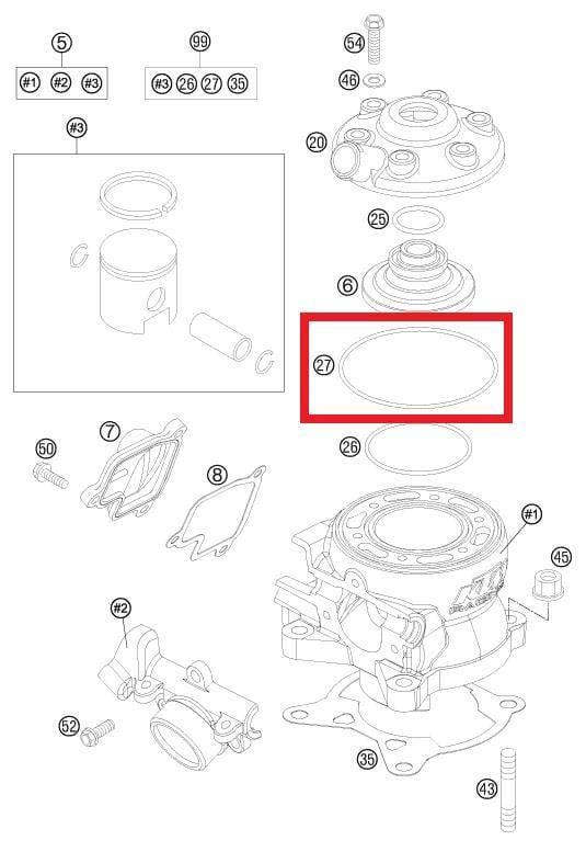 85 SX UST O-RING 27. KTM ORJ YP A5