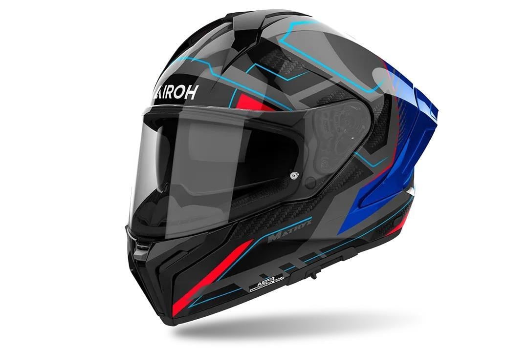 AIROH MATRYX ROCKET BLUE RED GLOSS KASK