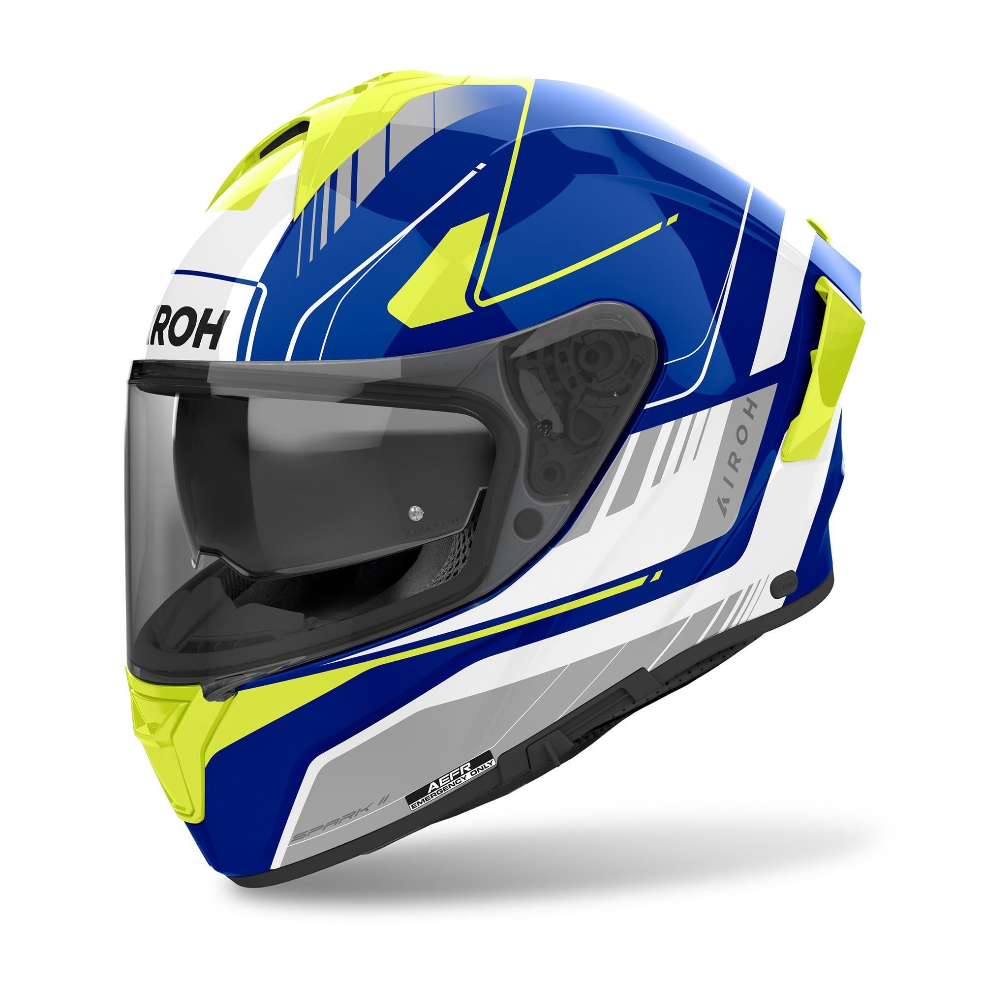 AIROH SPARK 2 CHRONO BLUE YELLOW GLOSS KASK