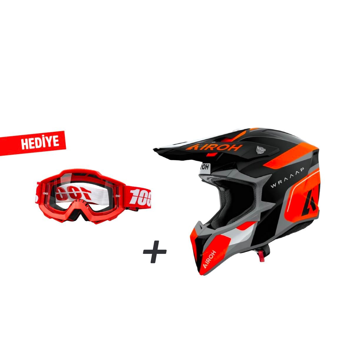 Airoh Wraap Conquer Turuncu Mat Motosiklet Kaskı