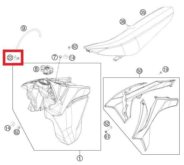 ANGLE PIEC 90 KTM ORJ YP A5