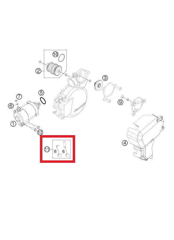 BRUSH SET FOR STARTER KTM ORJ YP A5