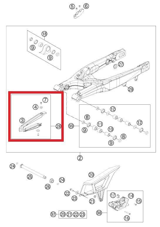 CHAIN GUARD CPL 07-11 KTM ORJ YP