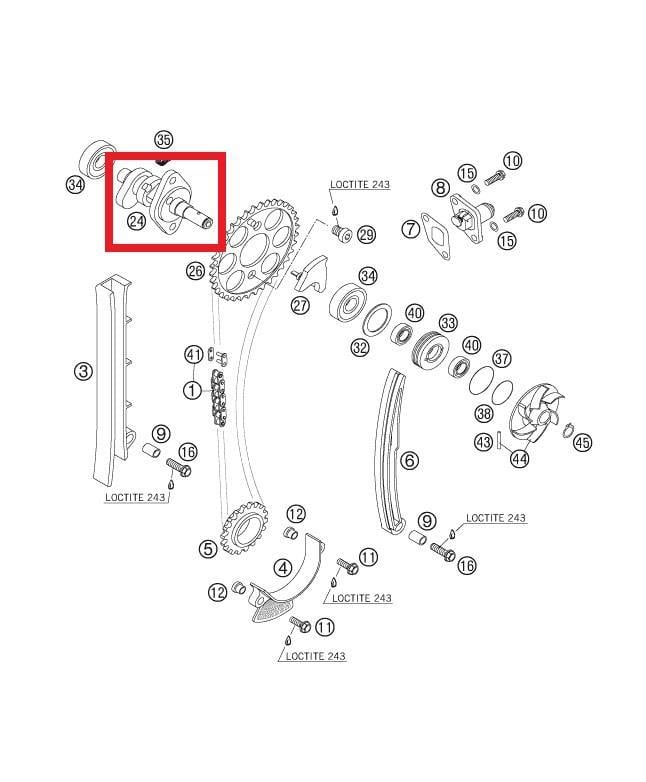 CHAMSHAFT 250 RAC. 2002 KTM ORJ YP A9