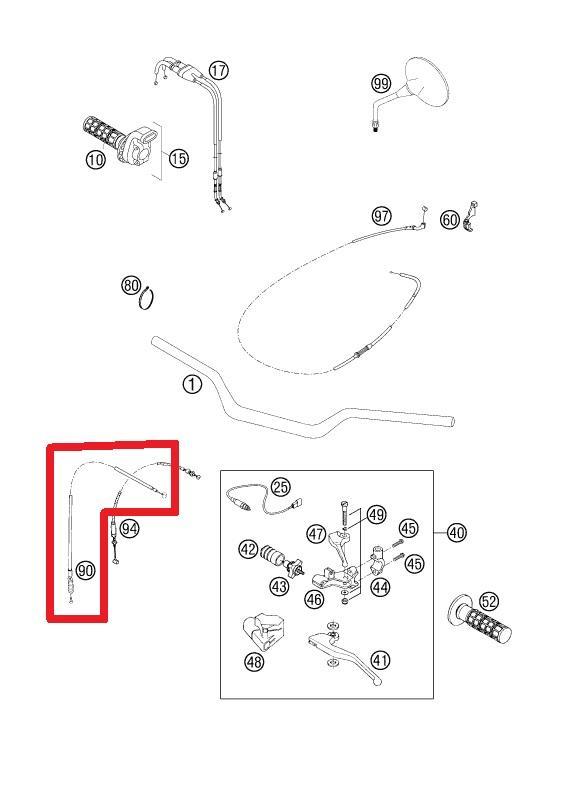 CLUTCH CABLE 4T  KTM ORJ YP