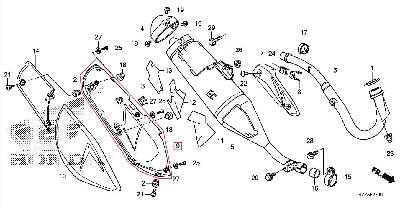CRF250L EGZOZ KORUMA SİYAH HONDA ORJ YP