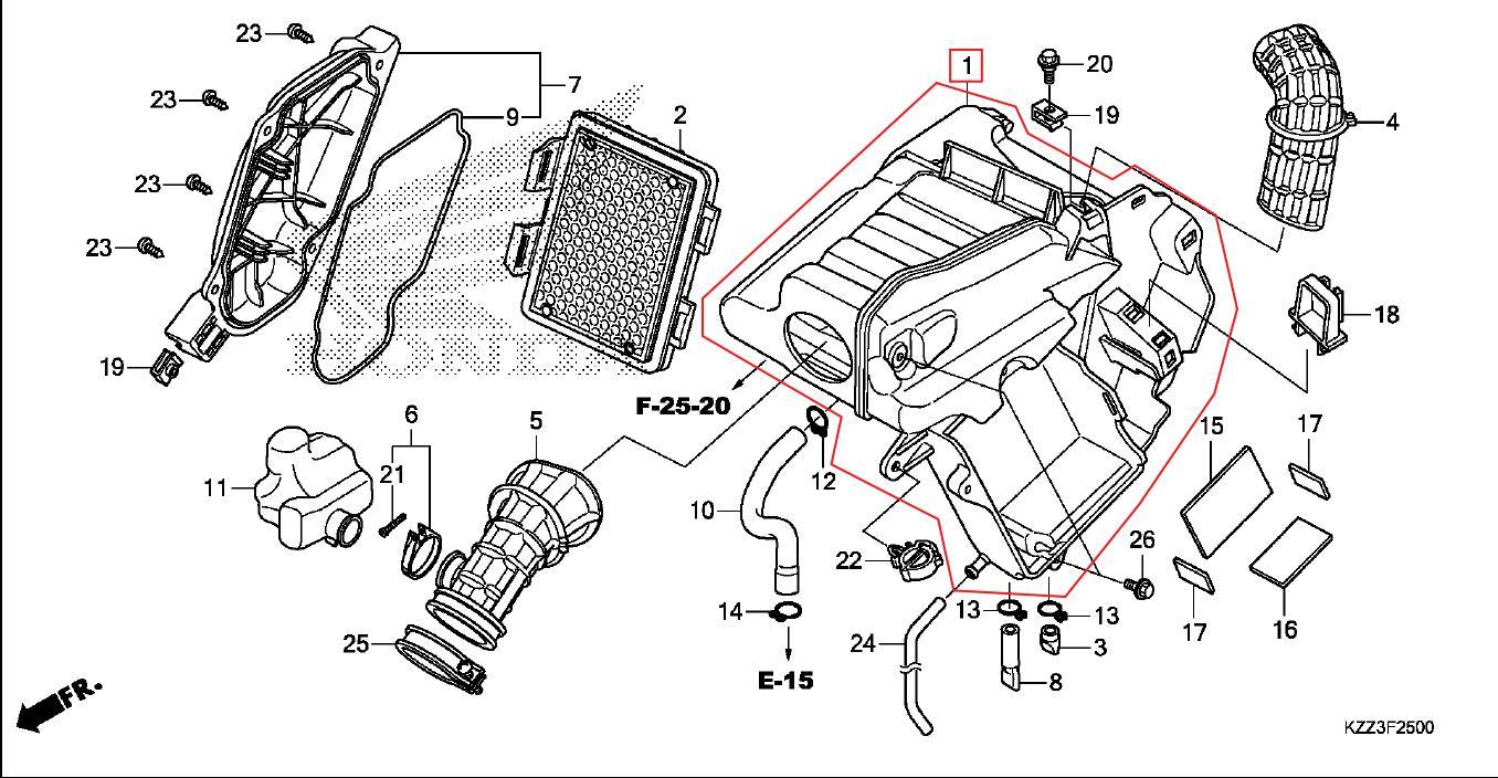 CRF250L HAVA FİLTRE KUTUSU SİYAH HONDA ORJ YP