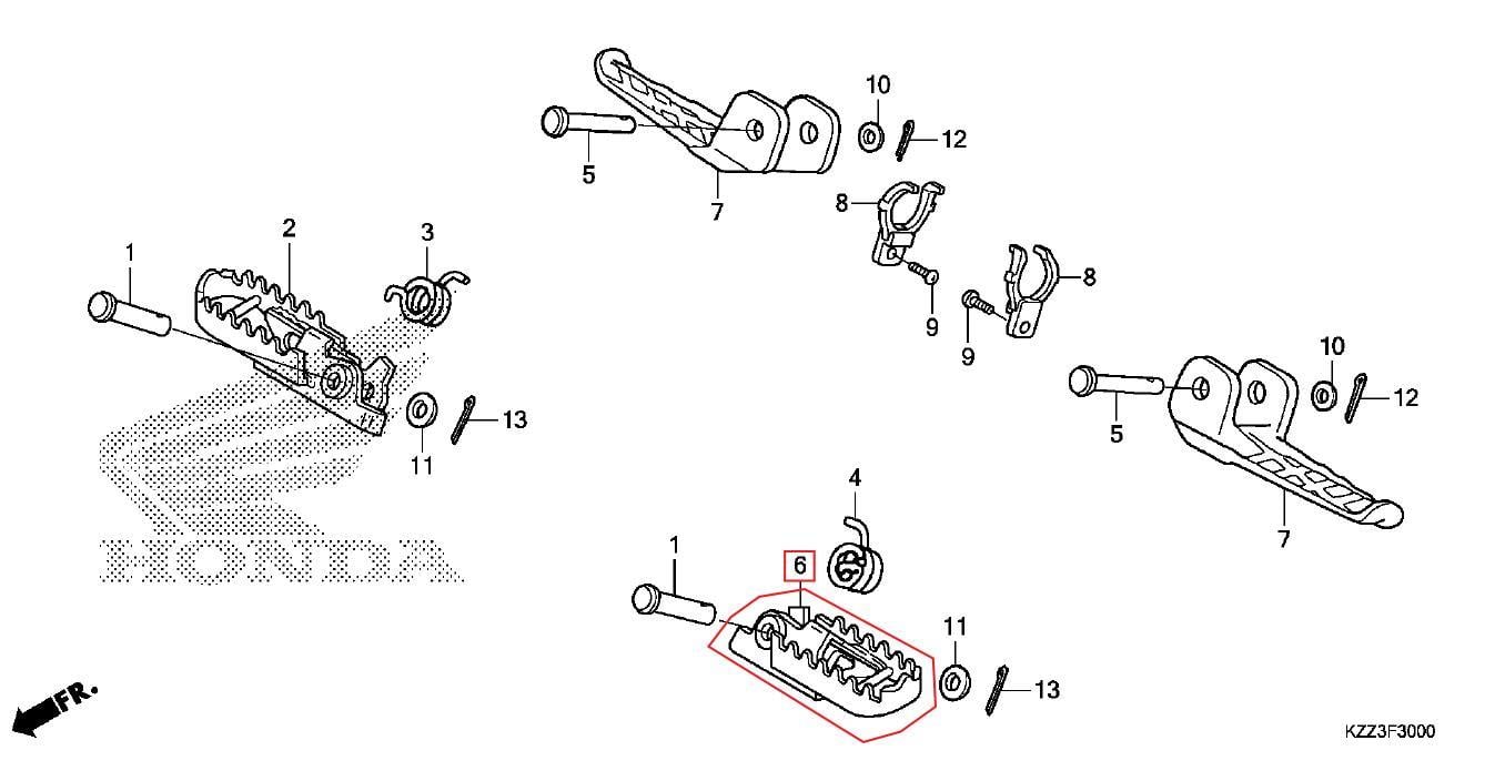 CRF250L SOL AYAK BASAMAĞI HONDA ORJ YP