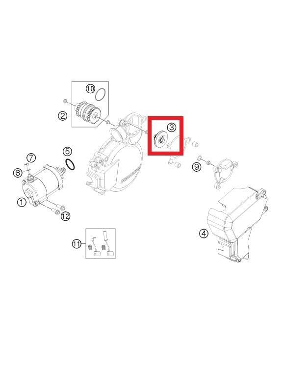 CROWN WHEEL E-STARTER KTM ORJ YP
