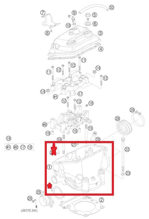CYLINDER HEAD CPL KTM ORJ YP R8