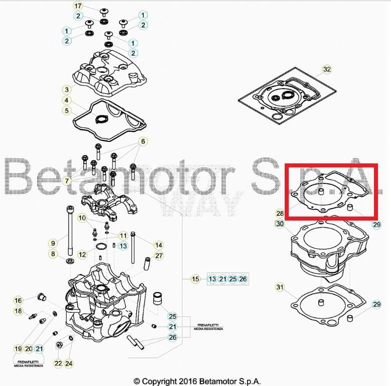 CYLINDER HEAD GASKET BETA ORJ YP B1