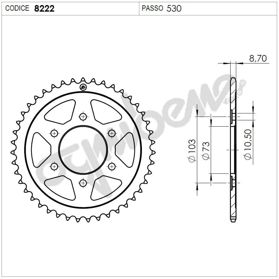 DUCATI 1200 MULTISTR.ENDURO OGNIBENE ARKA DİŞLİ 43T