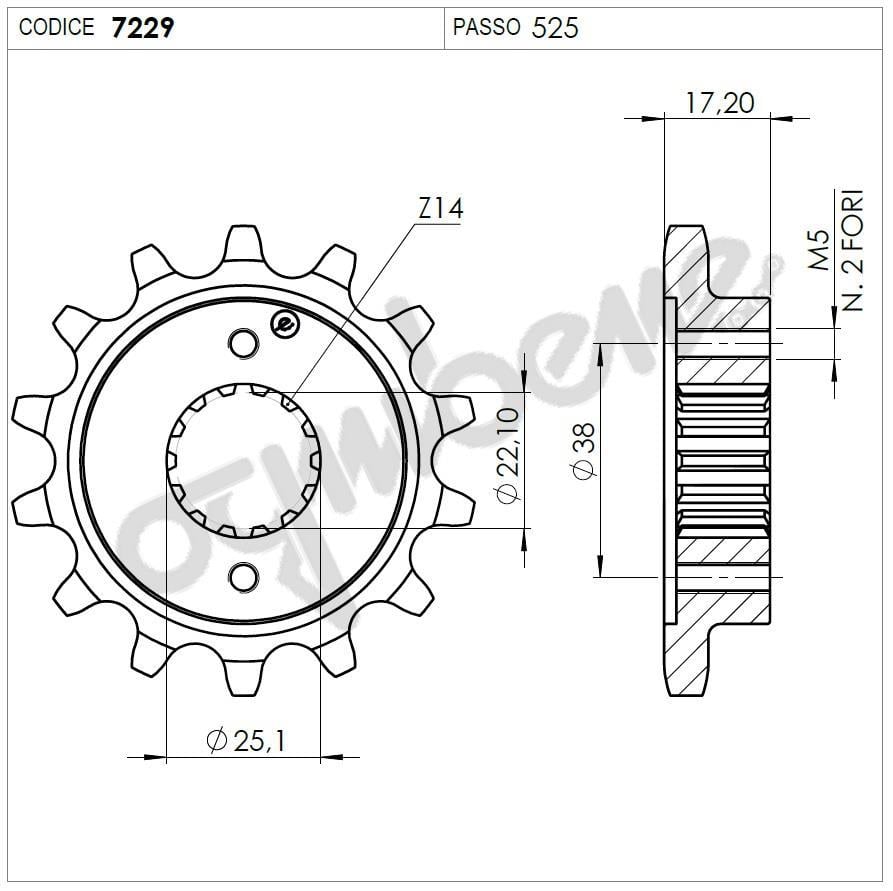 DUCATI 796 OGNIBENE ÖN DİŞLİ 15T