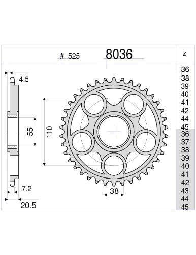 DUCATI 916 5/8 OGNIBENE ARKA DİŞLİ 39T