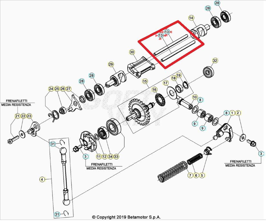 EXHAUST VALVE PIN  BETA ORJ YP B5