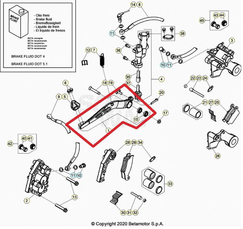 FOOT BRAKE LEVER BETA ORJ YP B3