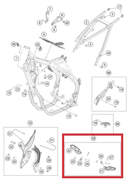 FOOTREST 790 L+R CPL. TAKIM PEG YENI KTM ORJ YP A6