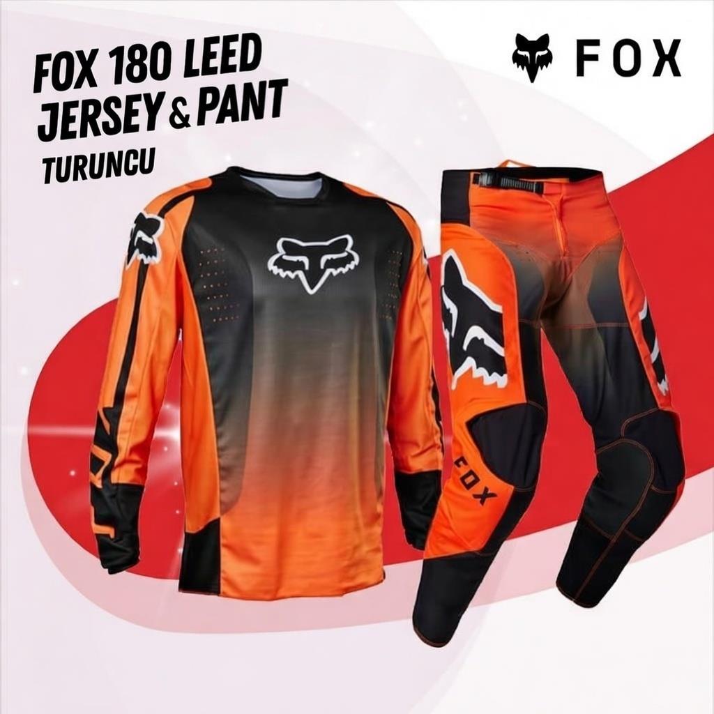 FOX 180 Leed Turuncu Siyah Jersey Pantolon Takım