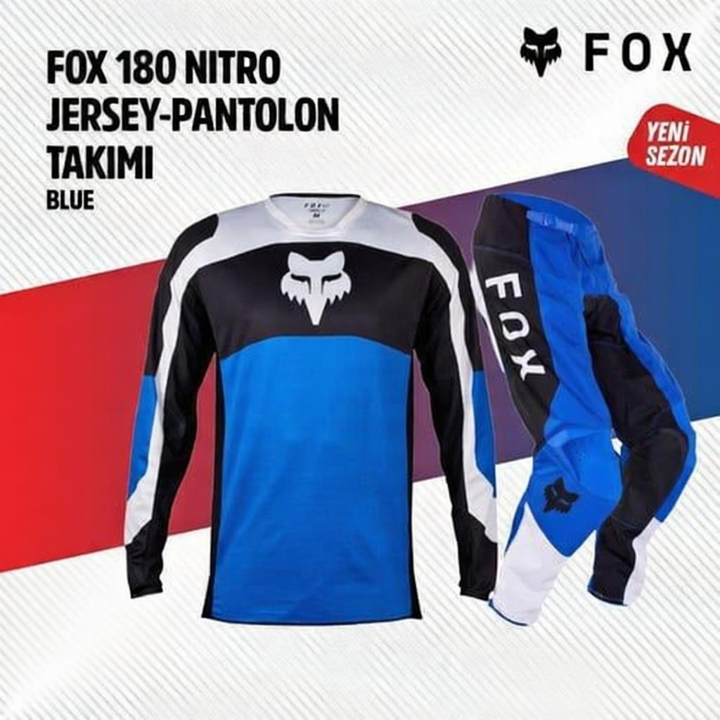 Fox Mavi Beyaz Jersey Pantolon Takımı