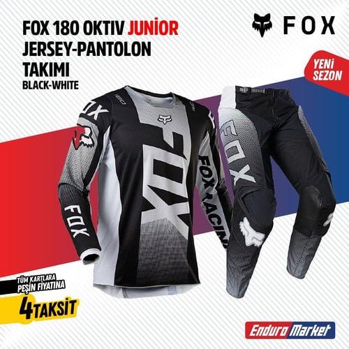 Fox Siyah Beyaz Çocuk Jersey Pantolon Takımı