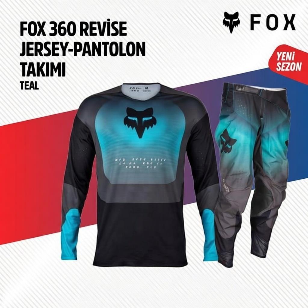 Fox Turkuaz Siyah Jersey Pantolon Takımı