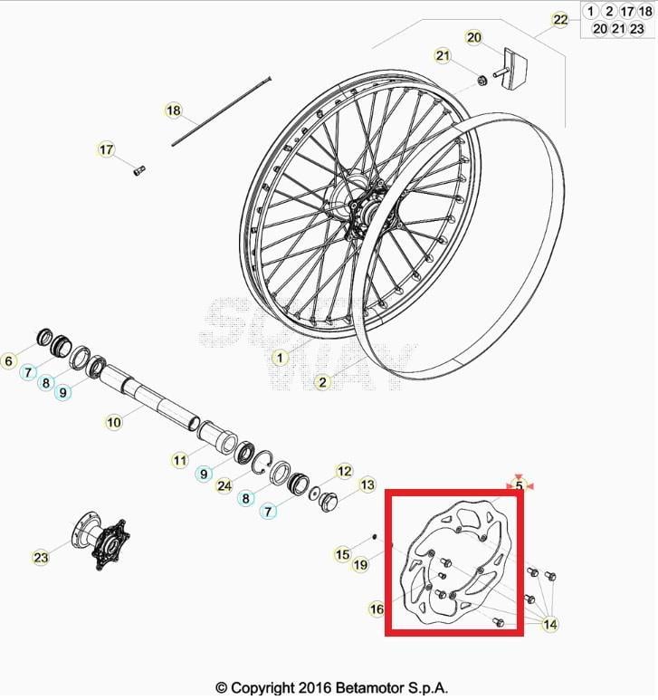 FRONT BRAKE DISK , RR 4T BETA ORJ YP B7