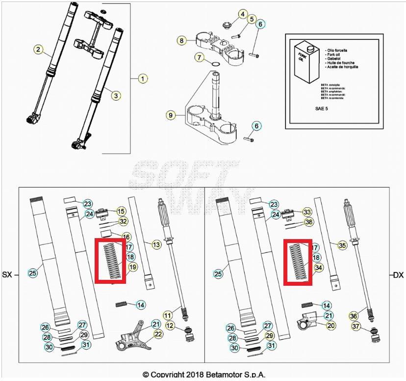 FRONT FORK SPRING BETA ORJ YP E