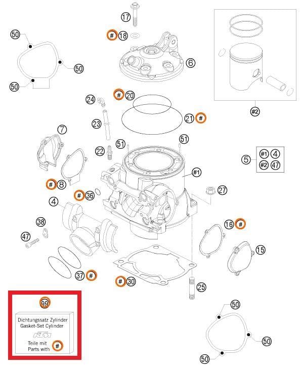 GASKET SET 250 07-14 KTM ORJ YP