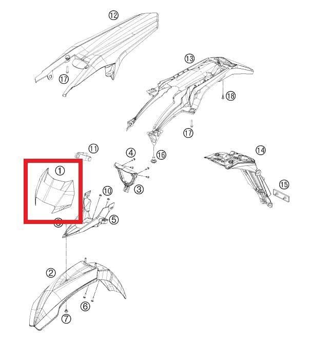 HEAD LIGHT MASK WHITE 2010 KTM ORJ YP