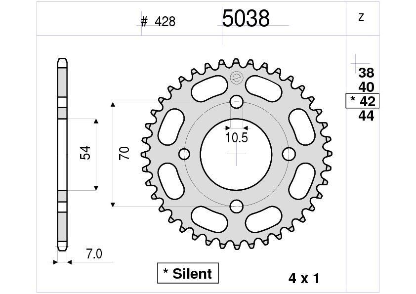 HONDA 125 OGNIBENE ARKA DİŞLİ 42T