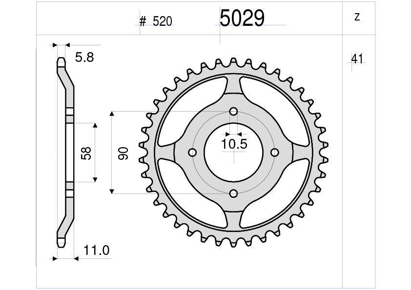HONDA 200 OGNIBENE ARKA DİŞLİ 41T