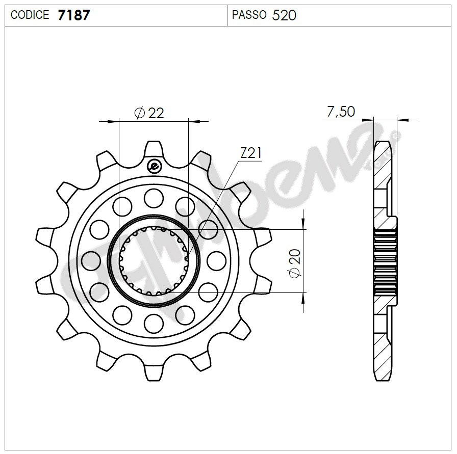 Honda 250 Ognıbene Ön Dişli 13T