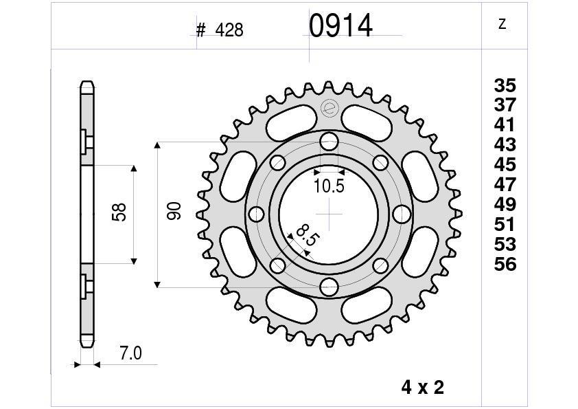 HONDA 400 OGNIBENE ARKA DİŞLİ 43T