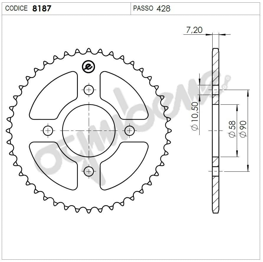 HONDA CBR125 OGNIBENE ARKA DİŞLİ 44T