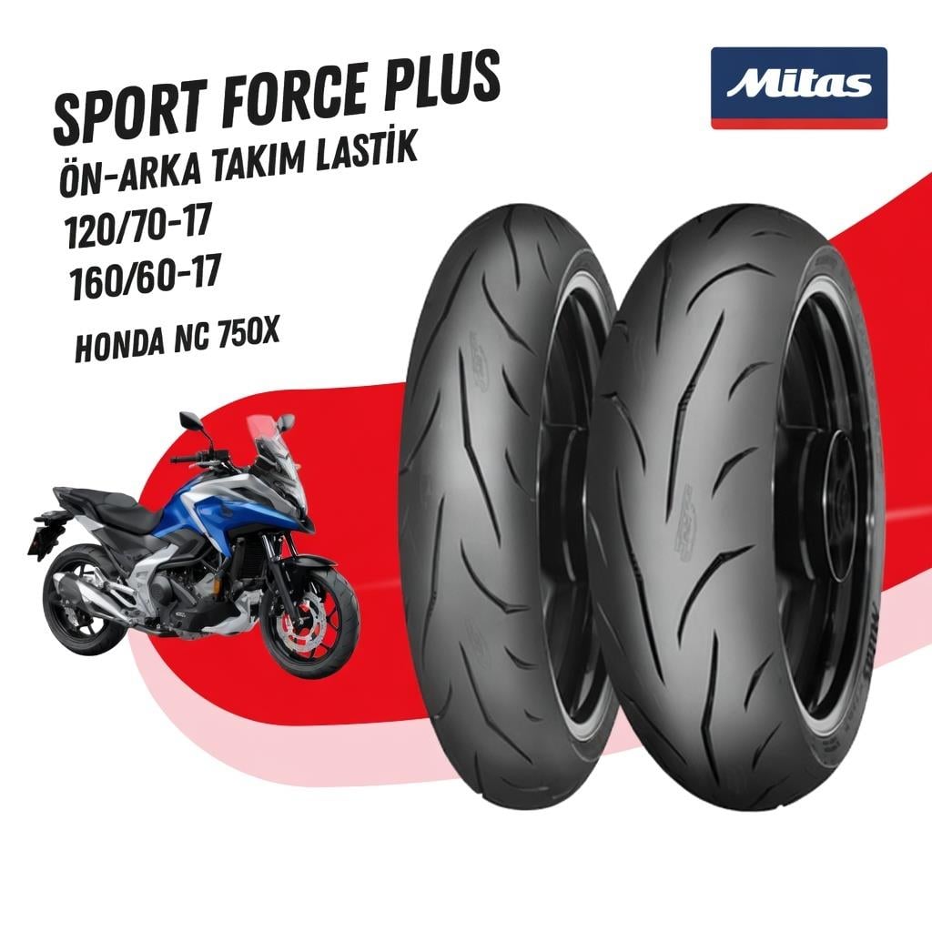 Honda Nc 750 Mitas Sport Force + Takım 120/70-17 - 160/60-17 Set