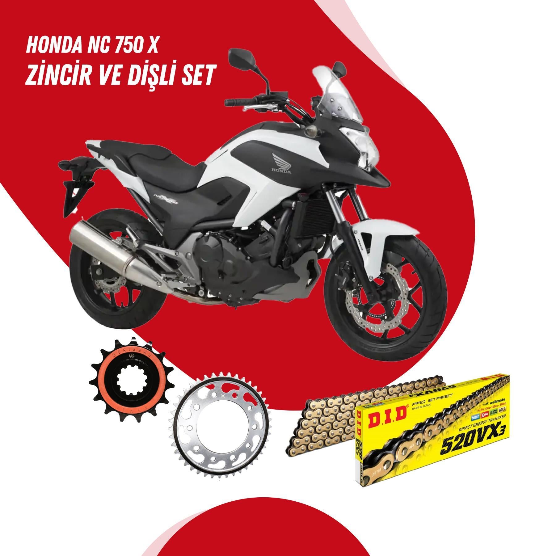 HONDA NC 750 X 21-23 DID VX3 GOLD ZİNCİR DİŞLİ SET