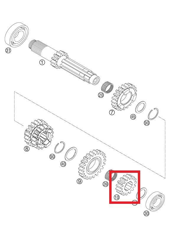 IDLER GEAR 2ND 17T KTM ORJ YP A3