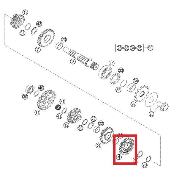 IDLER GEAR 3RD 29R KTM ORJ YP A3