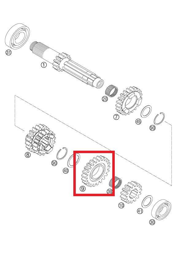 IDLER GEAR 6TH G,26 KTM ORJ YP A3