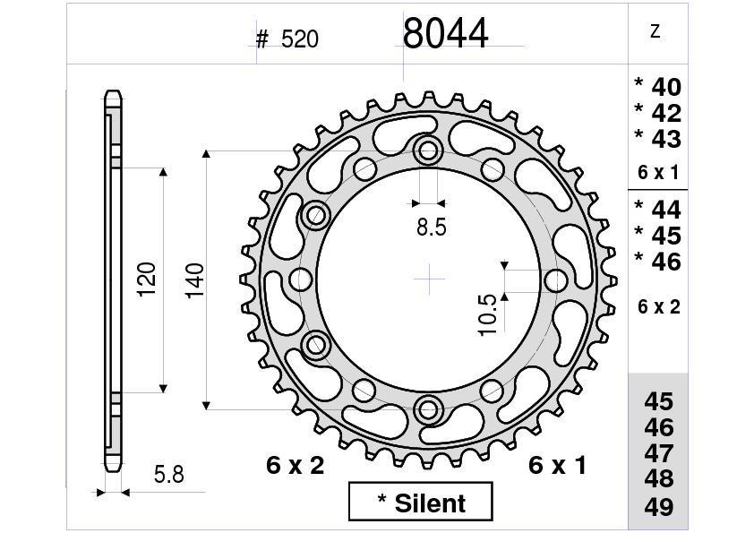 KAWASAKI OGNIBENE ARKA DİŞLİ 42T
