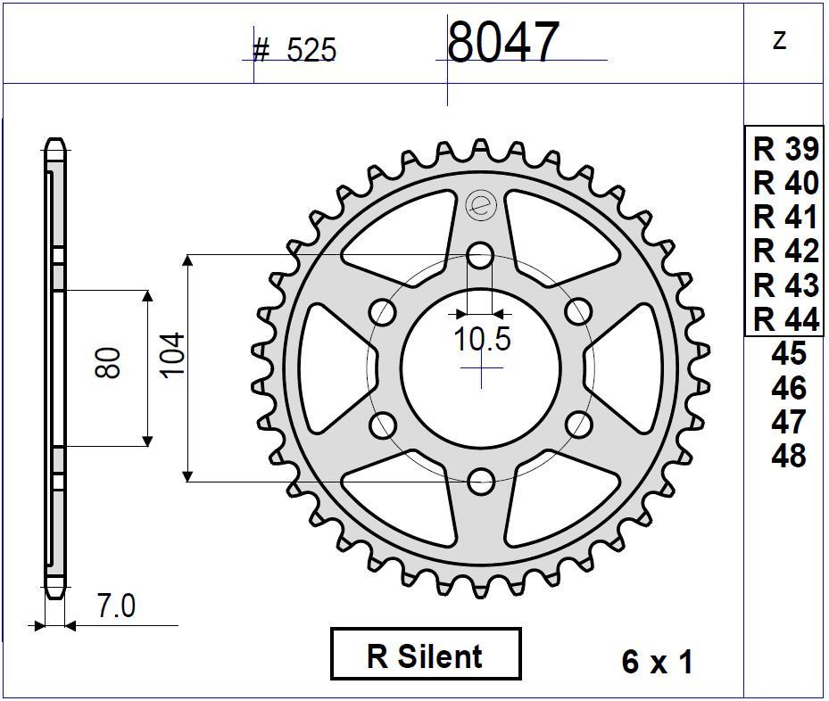 KAWASAKI ZX 600 R OGNIBENE ARKA DİŞLİ 39T