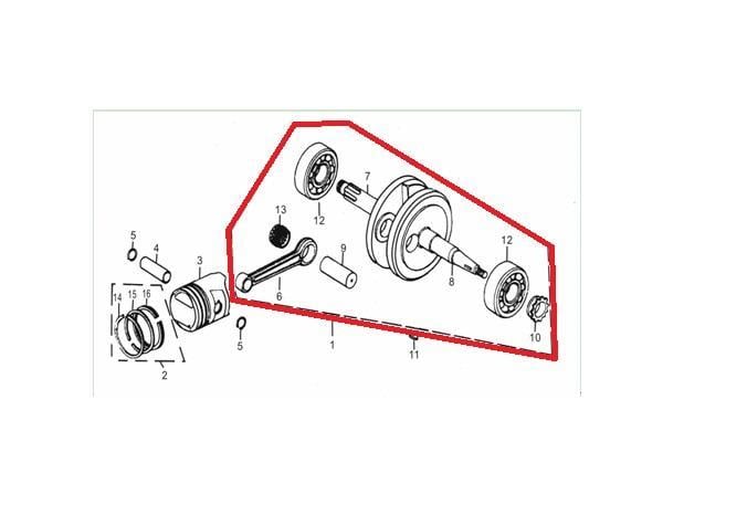 KAYO TS 90 KRANK KOMPLE