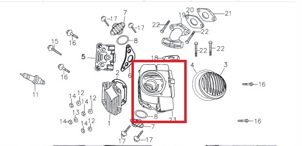 Kayo Tt 140 Silindir kapağı G5