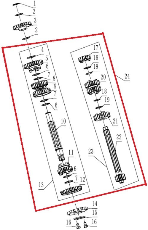 Kayo Tt 190 R Şanzıman Dişli Seti A20