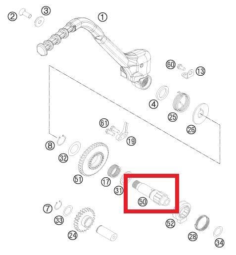 KICKSTARTER SHAFT KTM ORJ YP A4