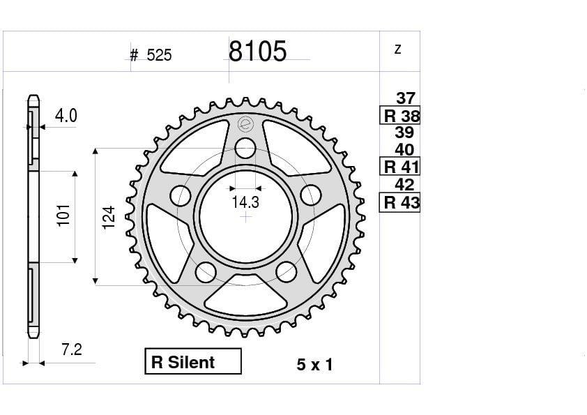 KTM 950 DUKE OGNIBENE ARKA DİŞLİ 37T