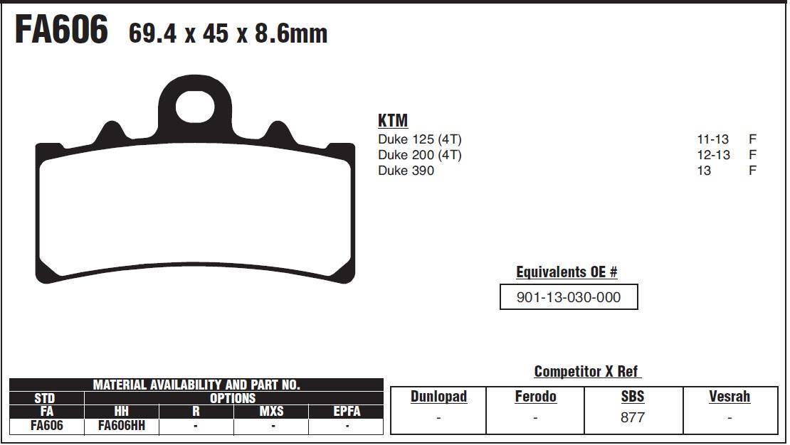KTM DUKE RC EBC ÖN FREN BALATASI