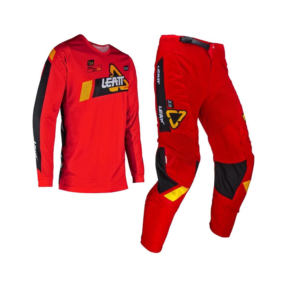 LEATT 3.5 ÇOCUK JERSEY PANTOLON TAKIMI KIRMIZI