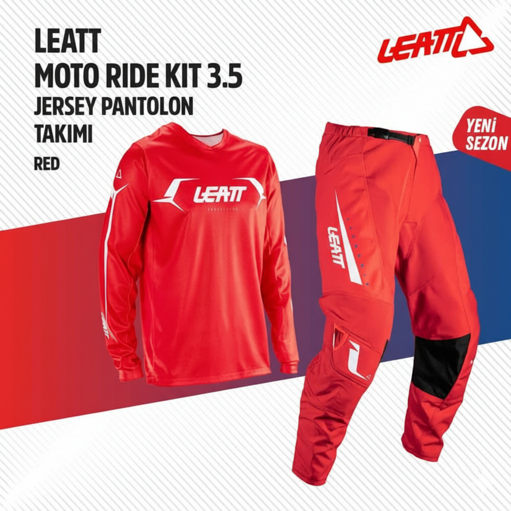 Leatt 3.5 Kırmızı Motosiklet Jersey Pantolon Takımı